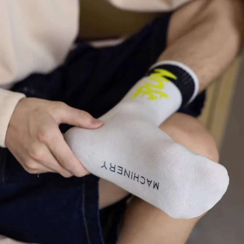 🌈 Each pair is just $1.69!🔥Buy 5 Get 5 Free Letter Blocking Mid-Calf Socks