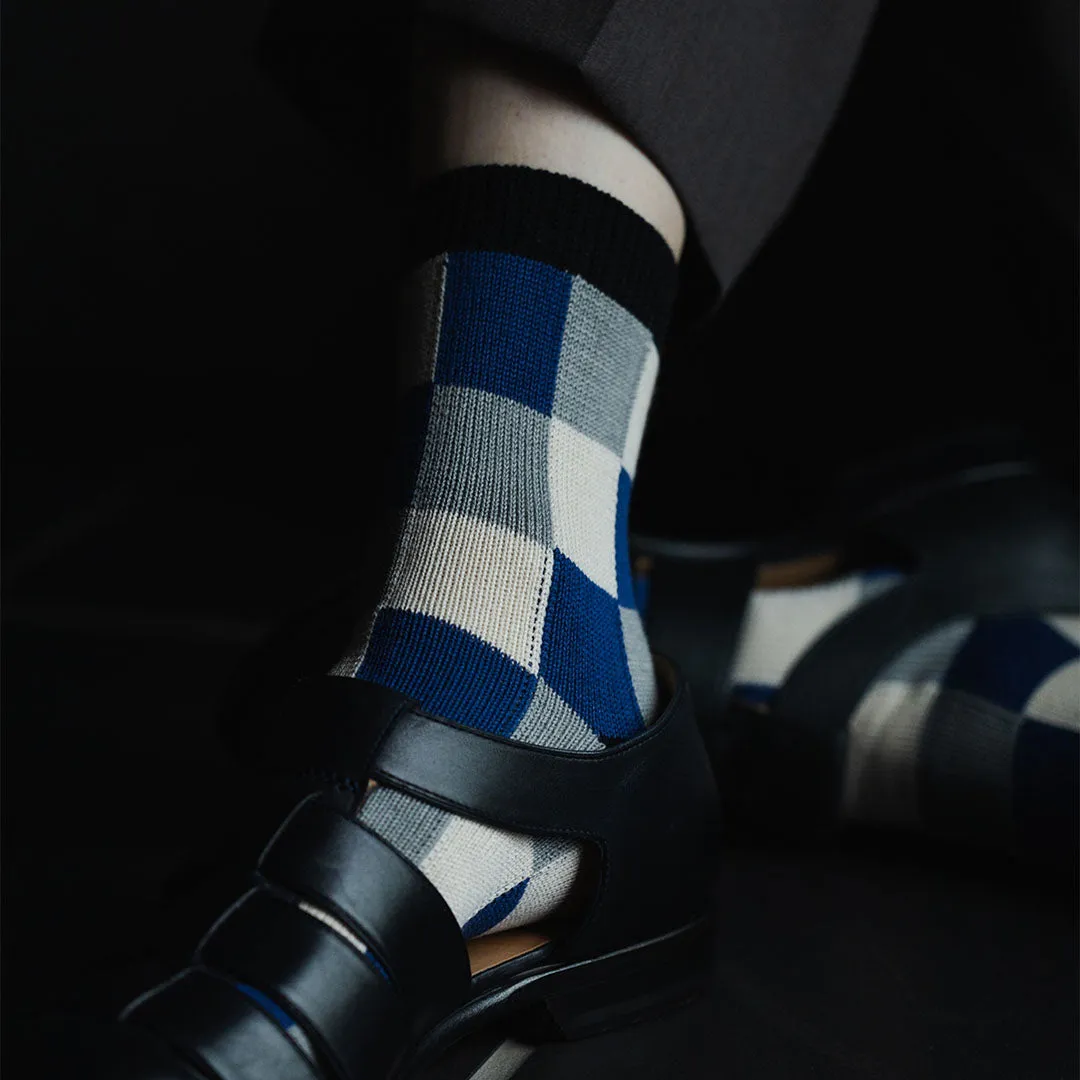 062131248 Block Check Short Socks M