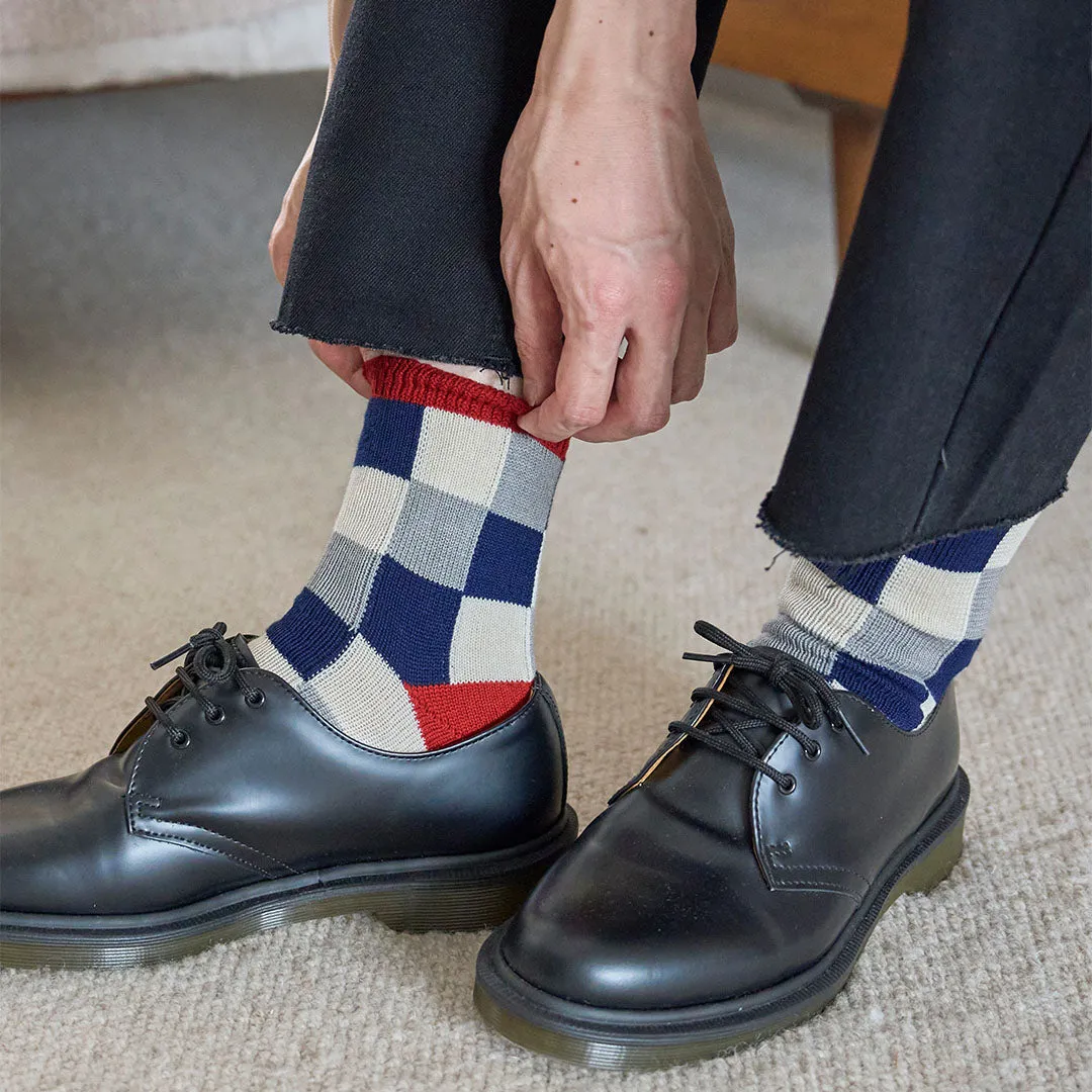 062131248 Block Check Short Socks M
