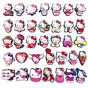 10–35pcs Hello Kitty Shoe Charms – Cute Cartoon Accessories for Clogs & Garden Shoes | Fun Decorations & Gifts for Kids and Girls
