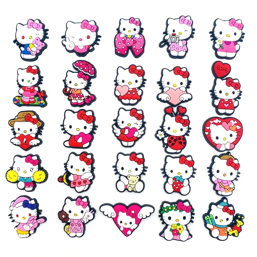 10–35pcs Hello Kitty Shoe Charms – Cute Cartoon Accessories for Clogs & Garden Shoes | Fun Decorations & Gifts for Kids and Girls