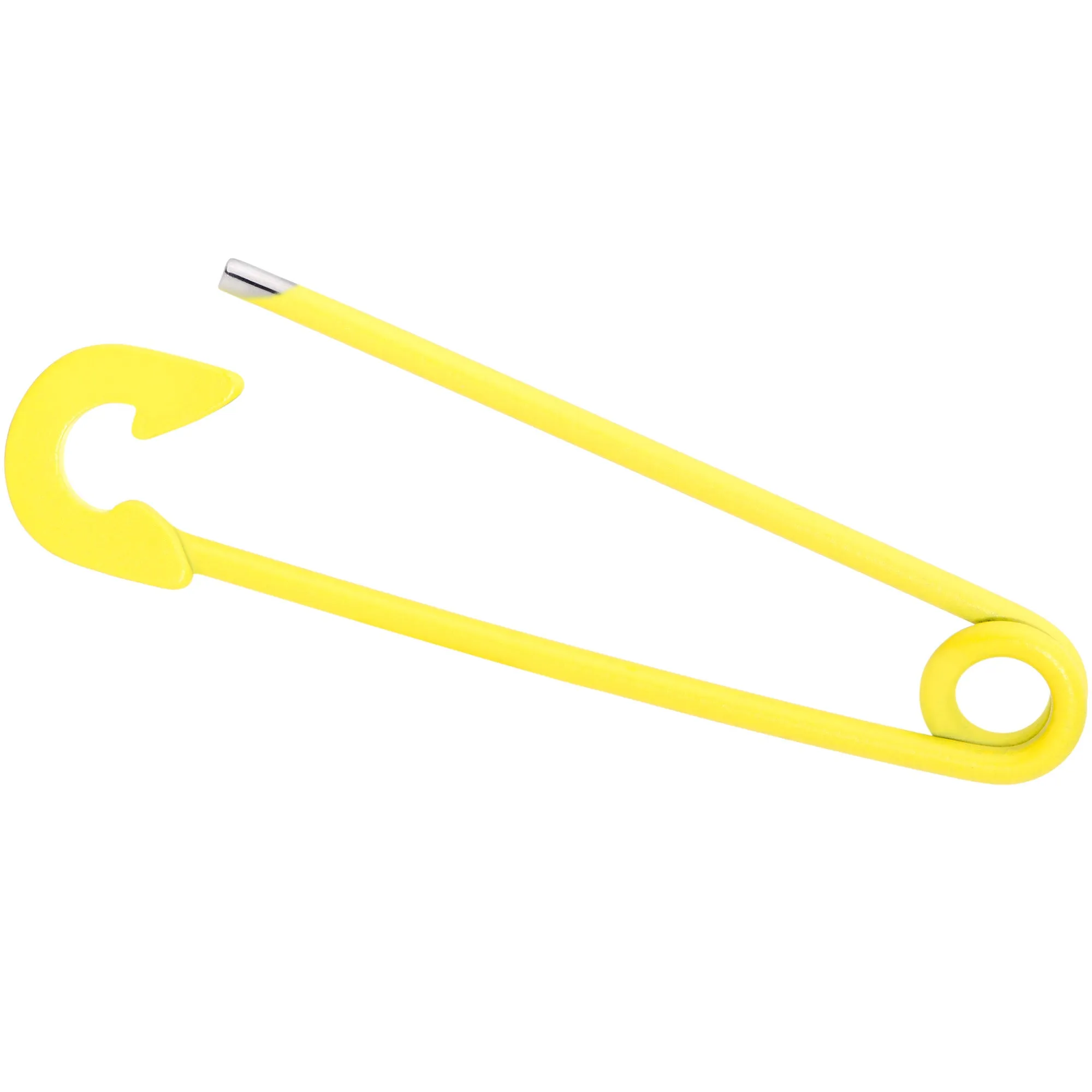 14 Gauge Yellow Matte Punk Rock Safety Pin Industrial Barbell 38mm