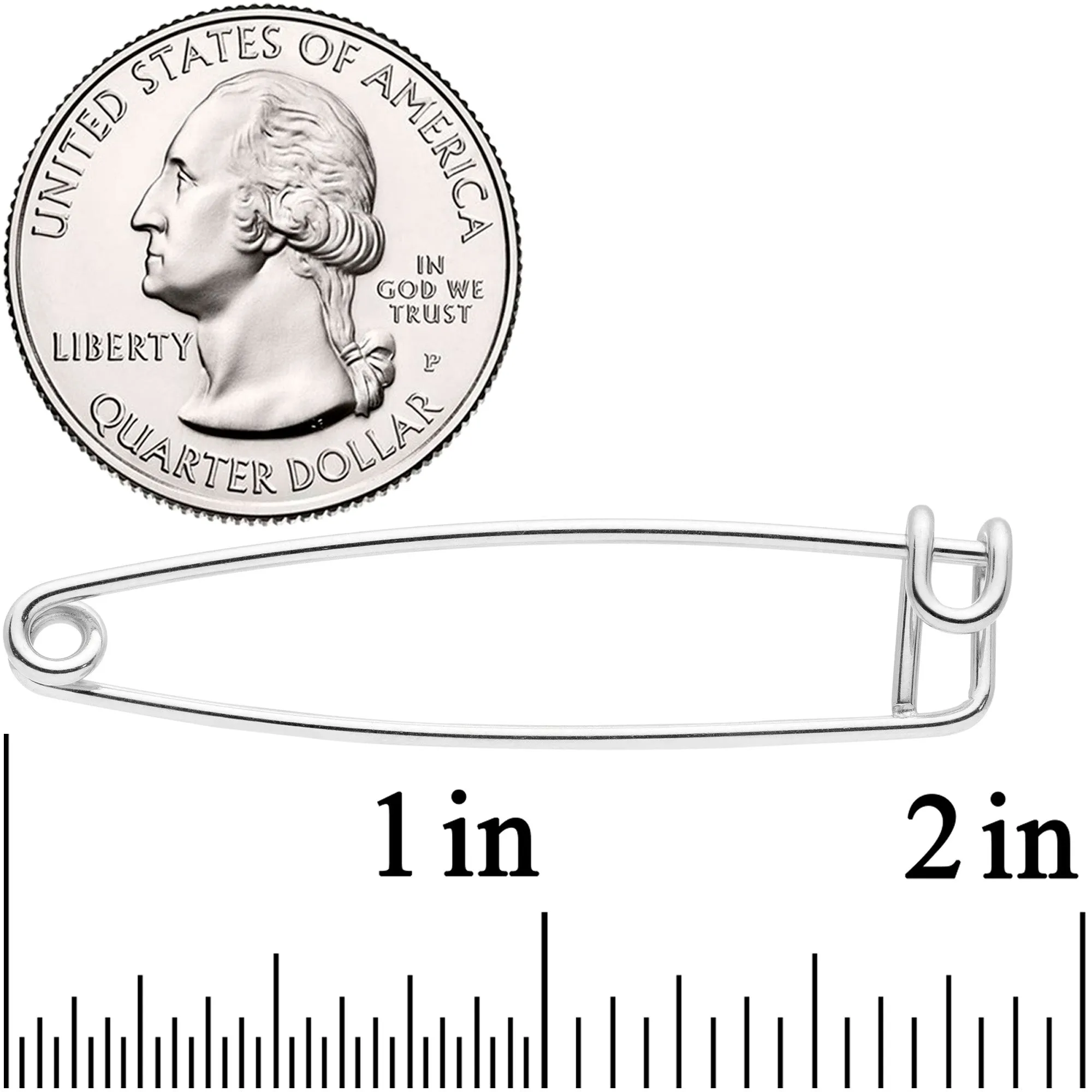 16 Gauge Punk Rock Safety Pin Industrial Barbell 38mm