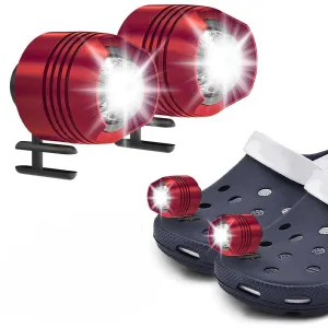 2Pc LED Shoe Headlights for Crocs Decorative Footlights Battery-Powered