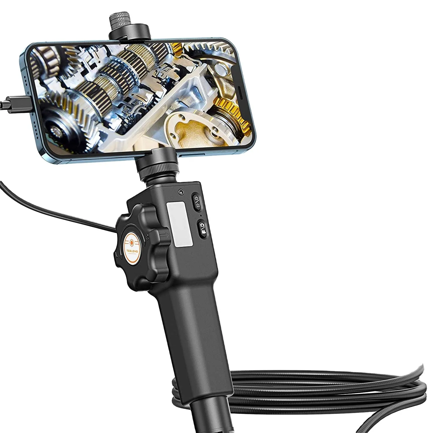8.5MM Android iOS Automotive Endoscope 360 Degree Industrial Borescope Inspection Camera with 2 Way Steering