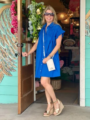 Abigail ROYAL Woven Button Down Dress