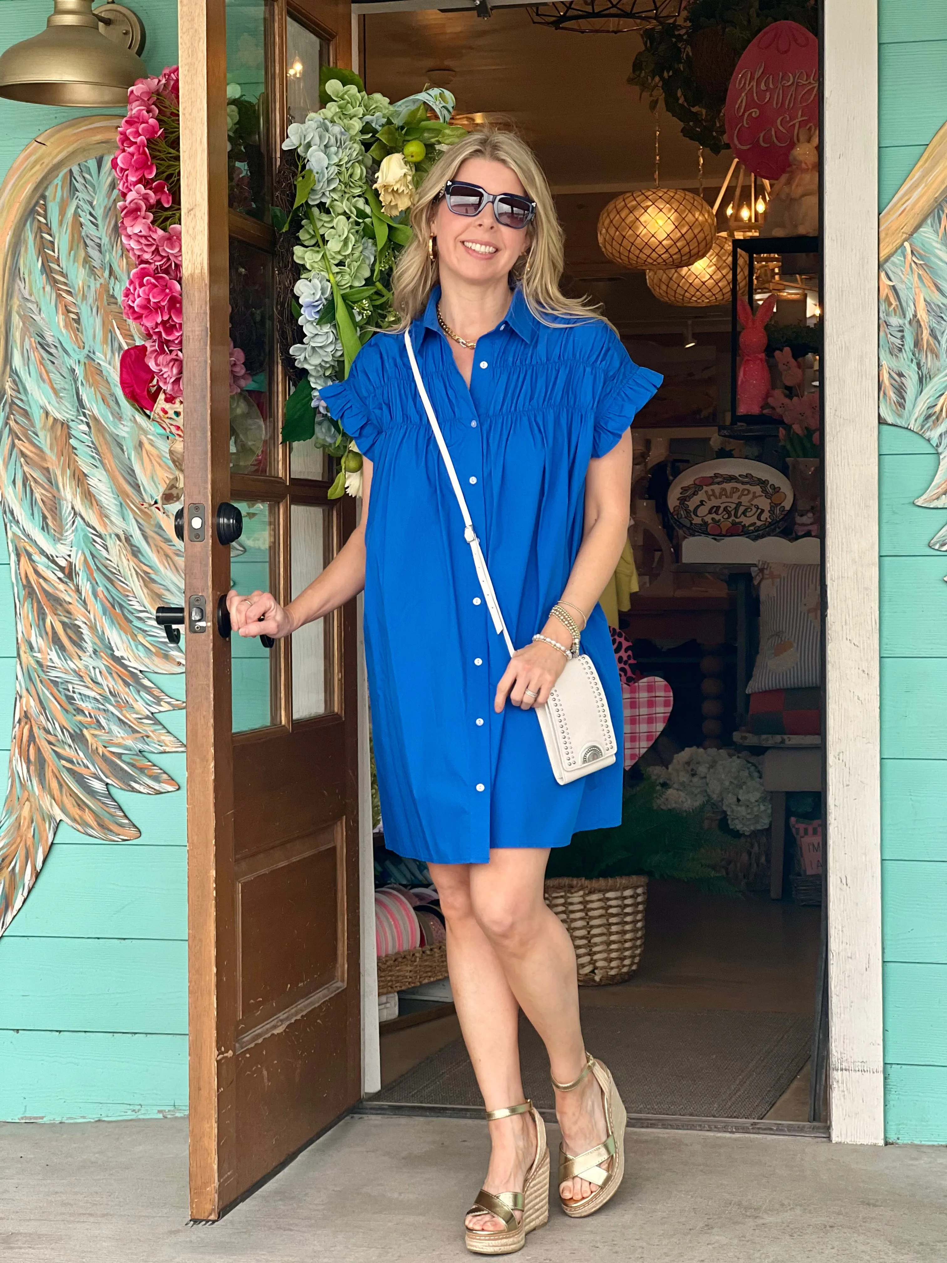 Abigail ROYAL Woven Button Down Dress