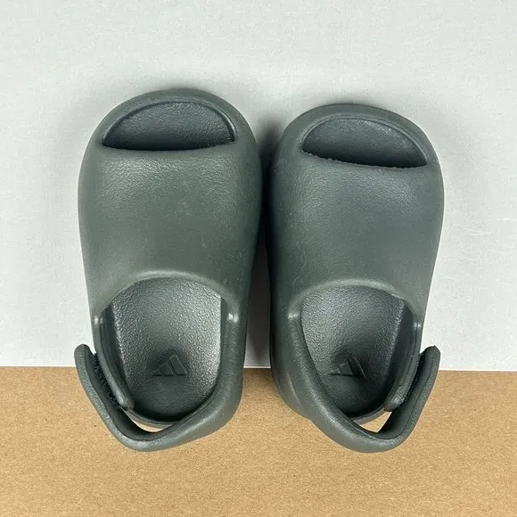 Adidas Yeezy Slide Infant Sandals Kids 5K Gray Hook and Loop Closure
