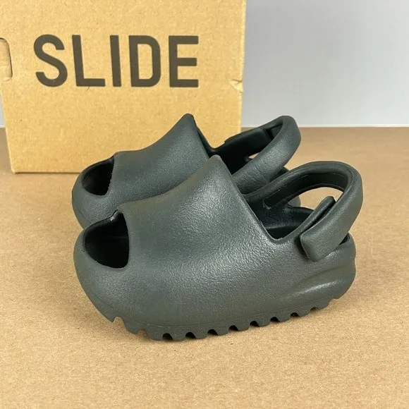 Adidas Yeezy Slide Infant Sandals Kids 5K Gray Hook and Loop Closure