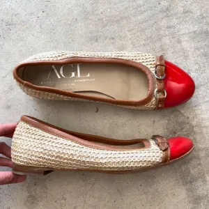 AGL Straw Slip-on Ballet Flats Loafers Shoes