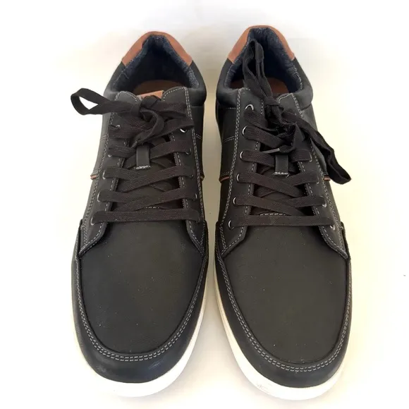 Aldo Men's Low Top Lace Up Black/Brown Synthetic Sneakers, Size 13, NWOT