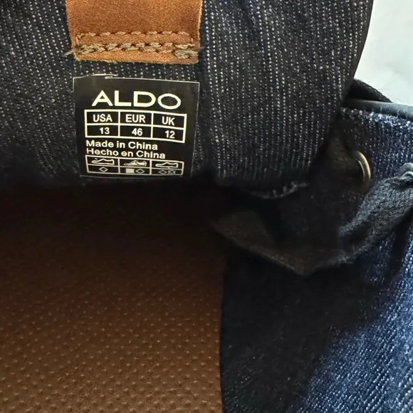 Aldo Men's Low Top Lace Up Black/Brown Synthetic Sneakers, Size 13, NWOT
