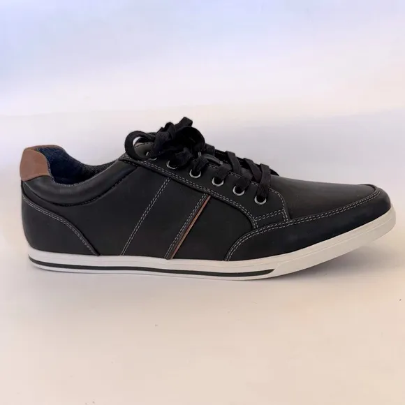 Aldo Men's Low Top Lace Up Black/Brown Synthetic Sneakers, Size 13, NWOT