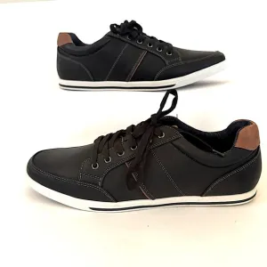 Aldo Men's Low Top Lace Up Black/Brown Synthetic Sneakers, Size 13, NWOT
