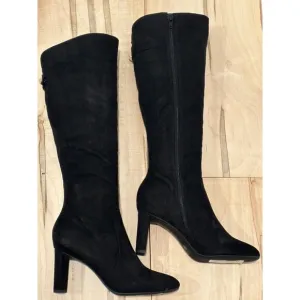 Alfani Womens Adelayde Inside Zipper Tall Knee High Thin Block Dress Boots Black