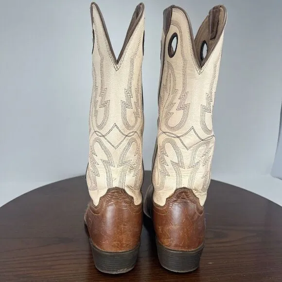 Ariat Whippersnapper‎ Boots Youth 3 Ivory Brown Leather Cowboy Western 10031544