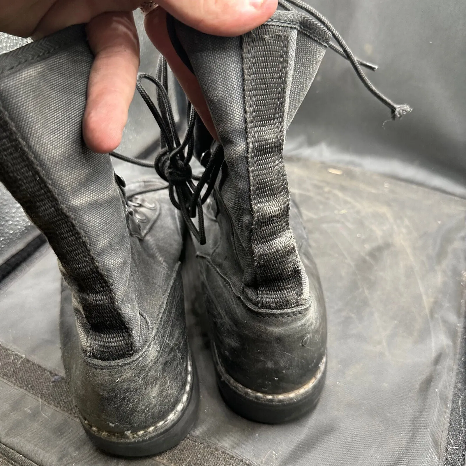 Army Black Leather High Top Combat Boots - Size EU 44 - UK 9.5