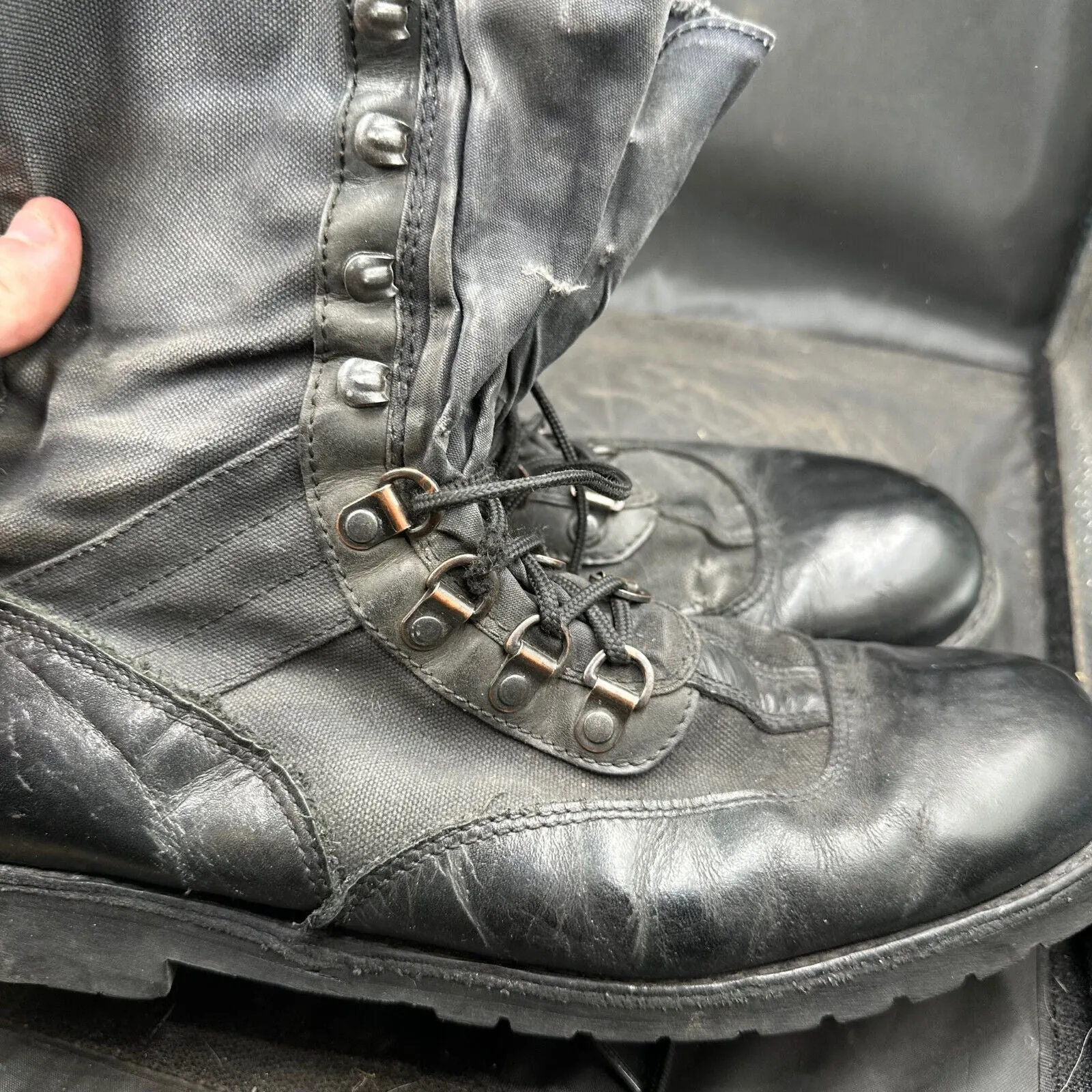 Army Black Leather High Top Magnum Combat Boots - Size EU 45 - UK 10