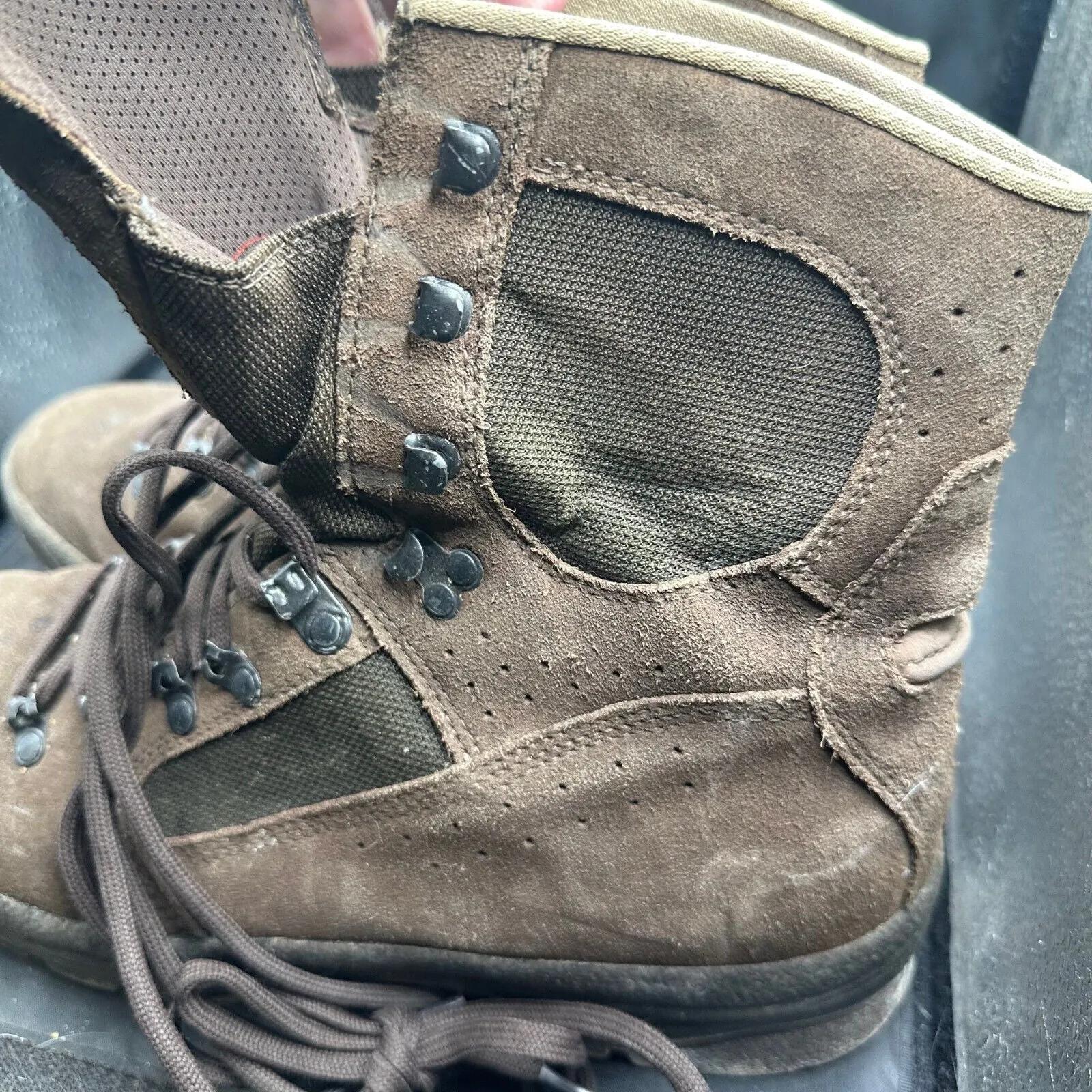 Army Brown Leather Meindl High Top Combat Patrol Boots - Size EU 45 - UK 10W