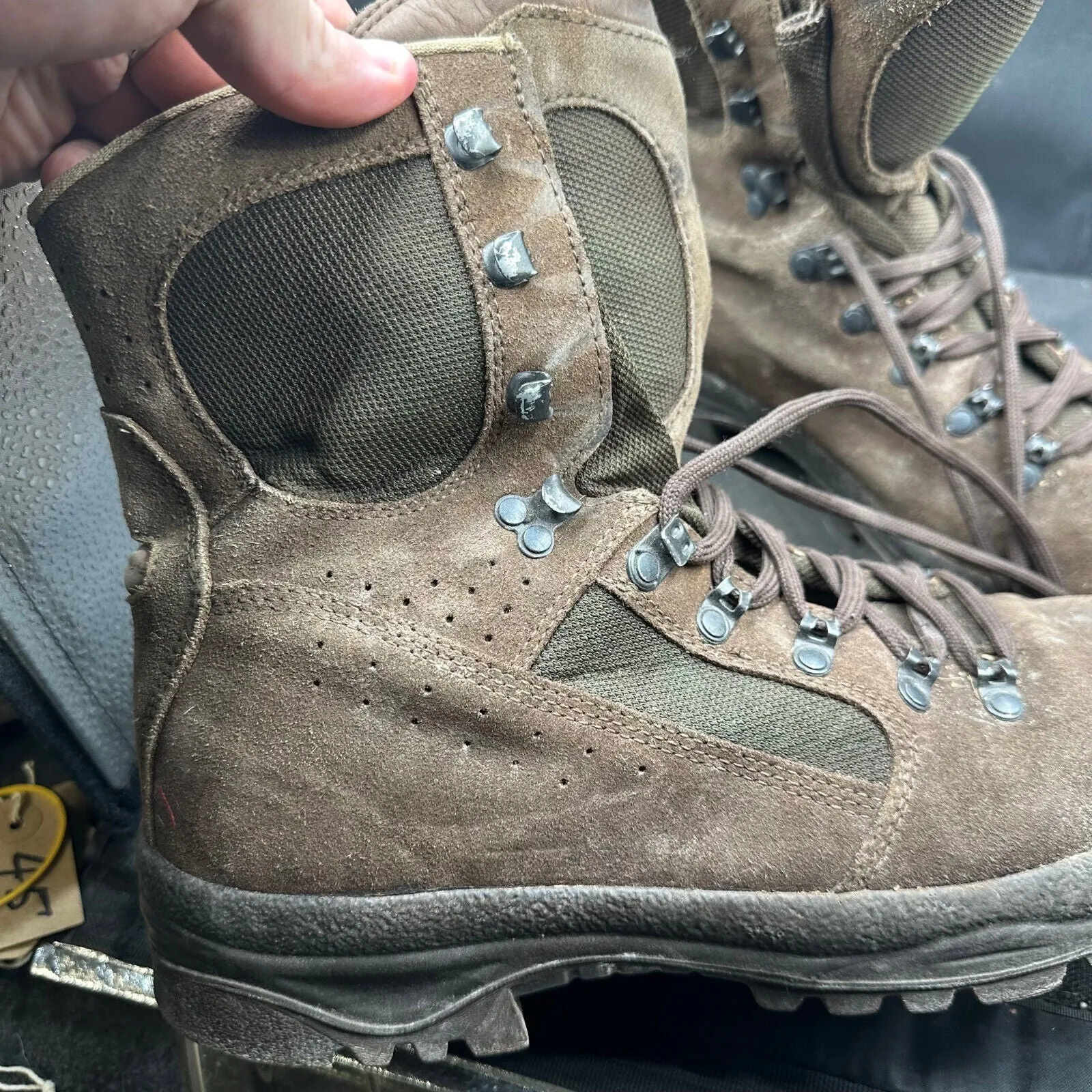 Army Brown Leather Meindl High Top Combat Patrol Boots - Size EU 45 - UK 10W