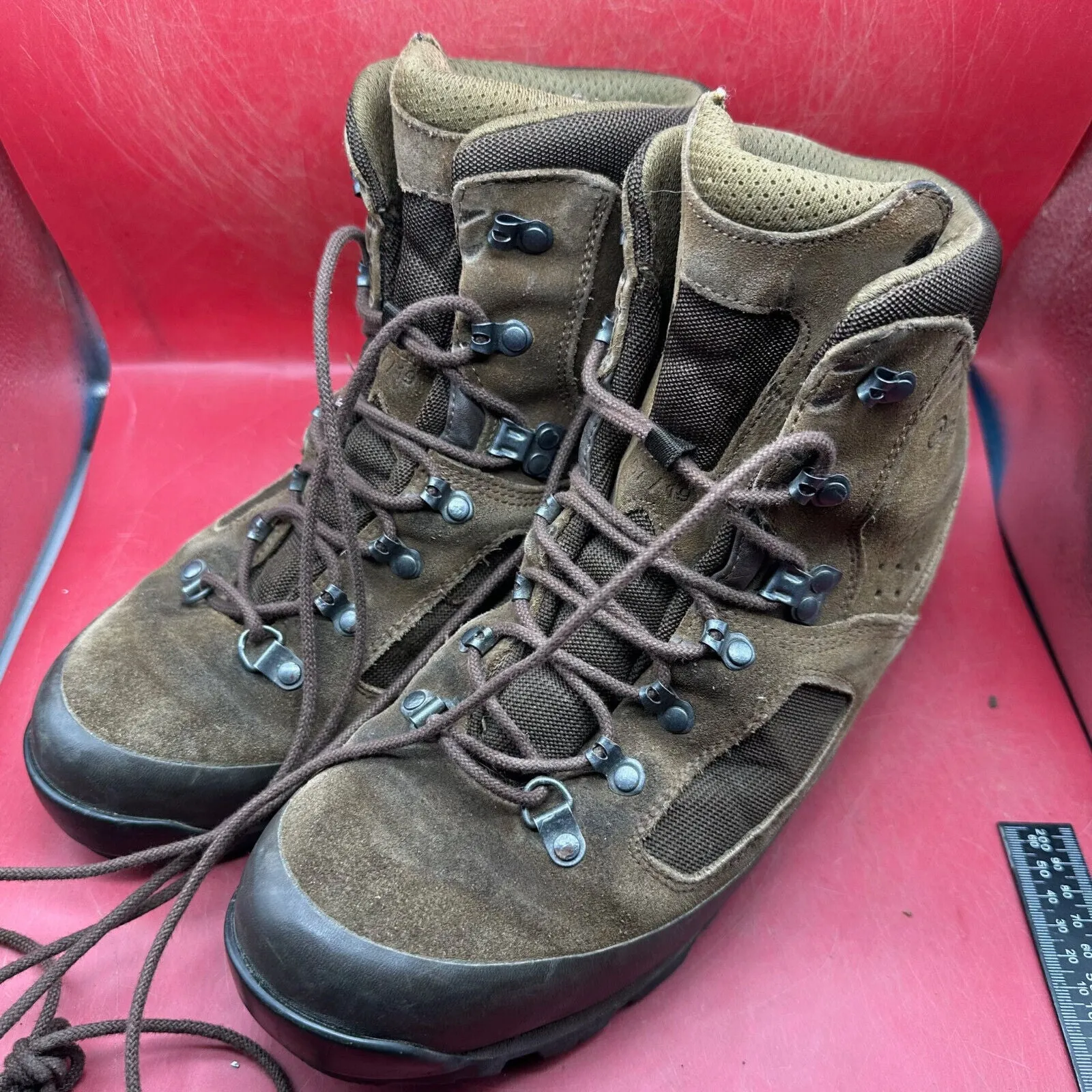 Army Brown Leather Meindl High Top Combat Patrol Boots - Size UK 10 - EU 45