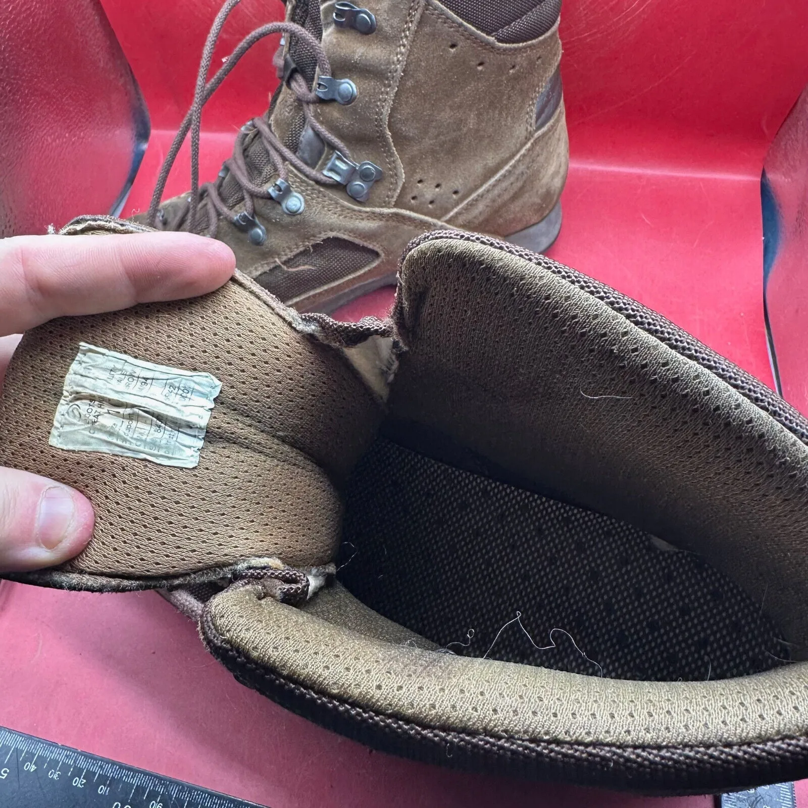 Army Brown Leather Meindl High Top Combat Patrol Boots - Size UK 10 - EU 45