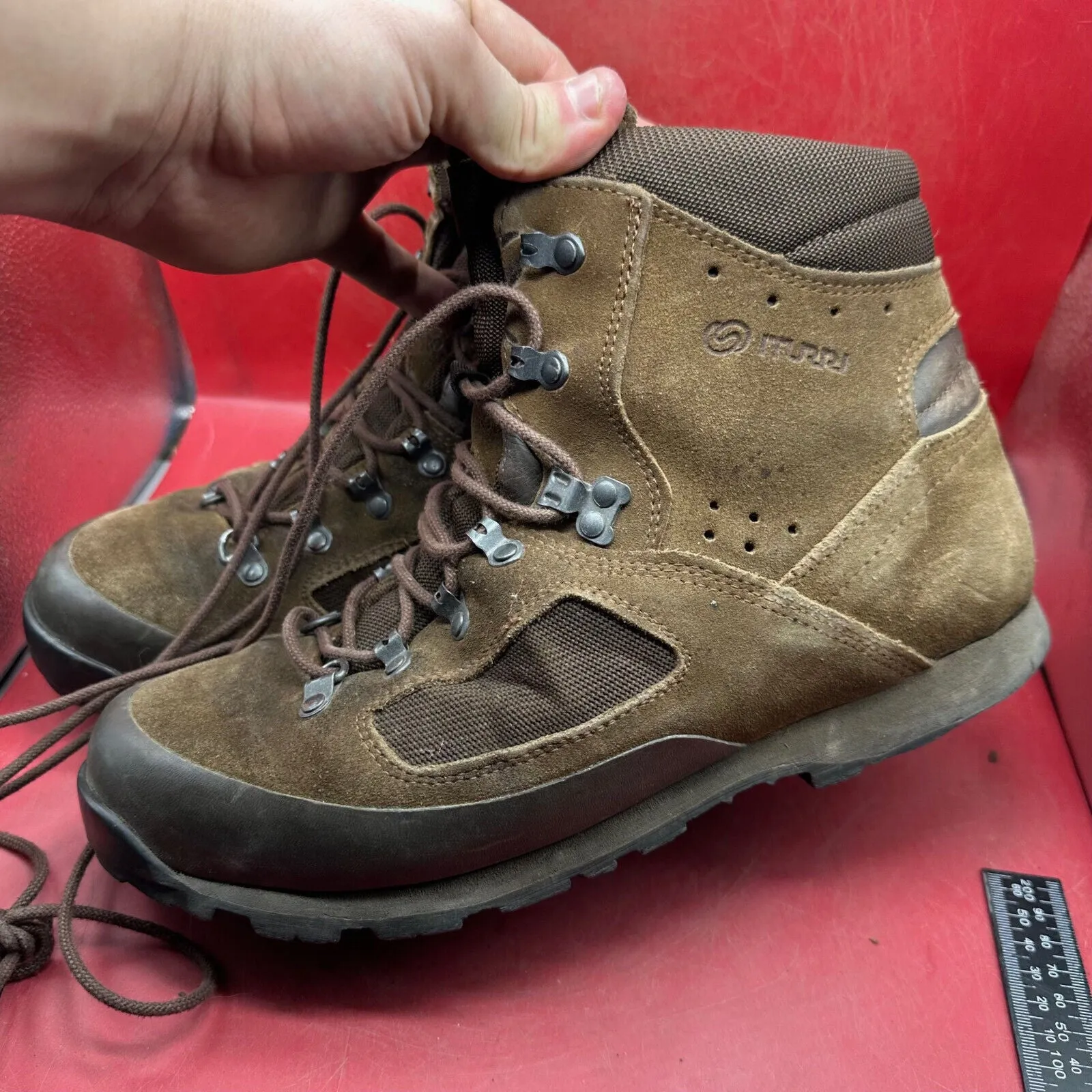 Army Brown Leather Meindl High Top Combat Patrol Boots - Size UK 10 - EU 45