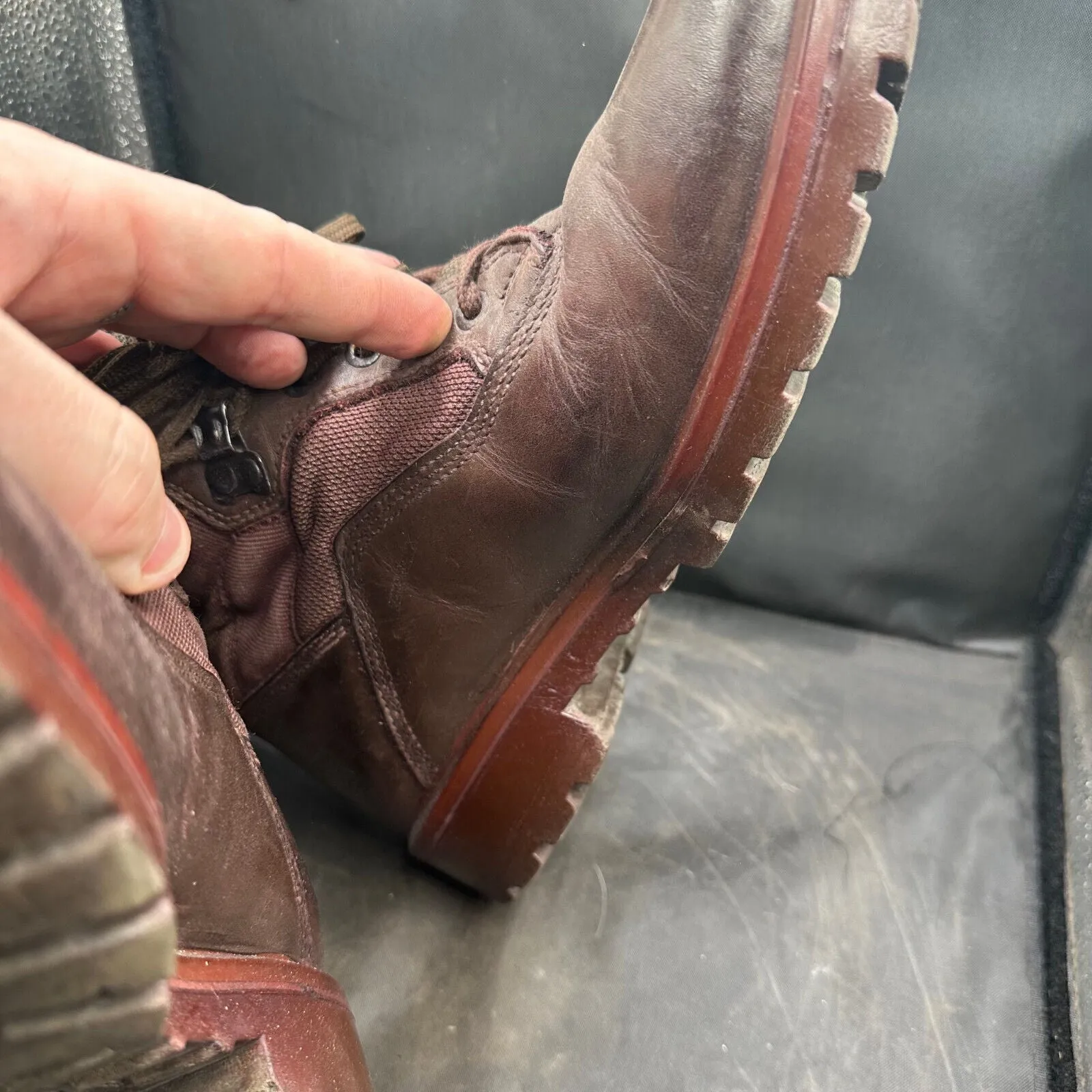 Army Brown Leather YDS Patrol Combat Boots - Size EU 42 - UK 8M