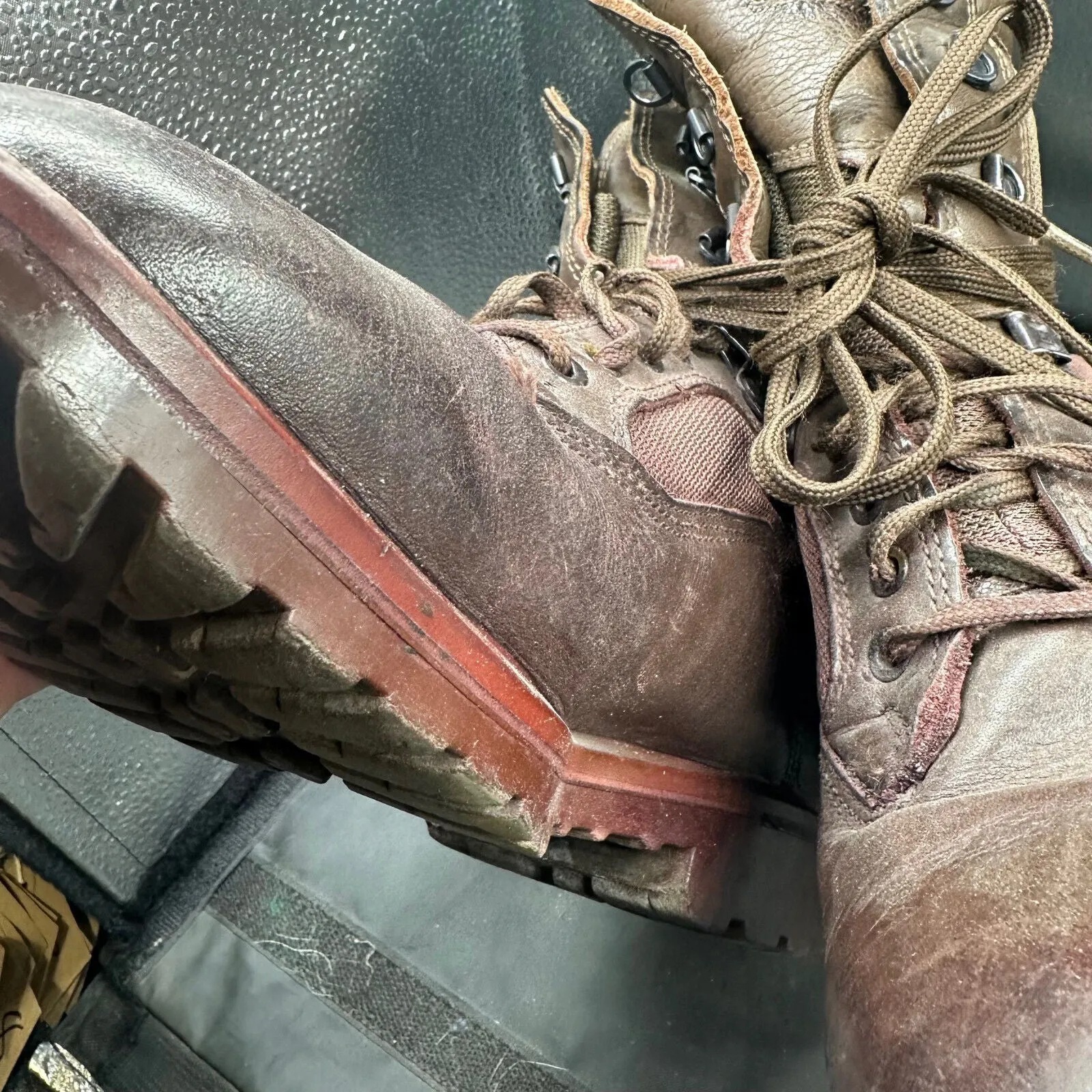 Army Brown Leather YDS Patrol Combat Boots - Size EU 42 - UK 8M