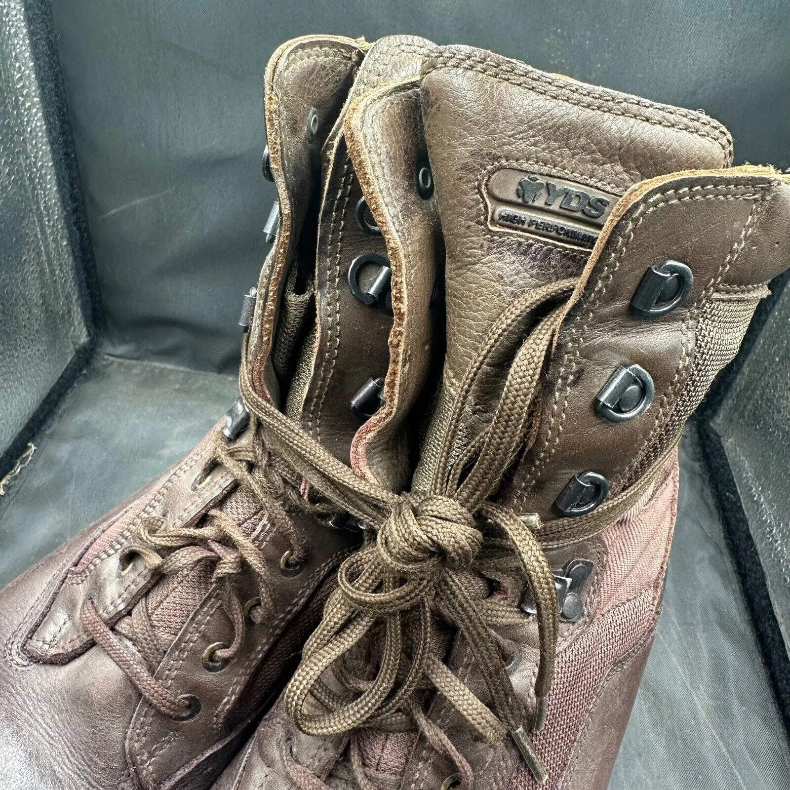 Army Brown Leather YDS Patrol Combat Boots - Size EU 42 - UK 8M