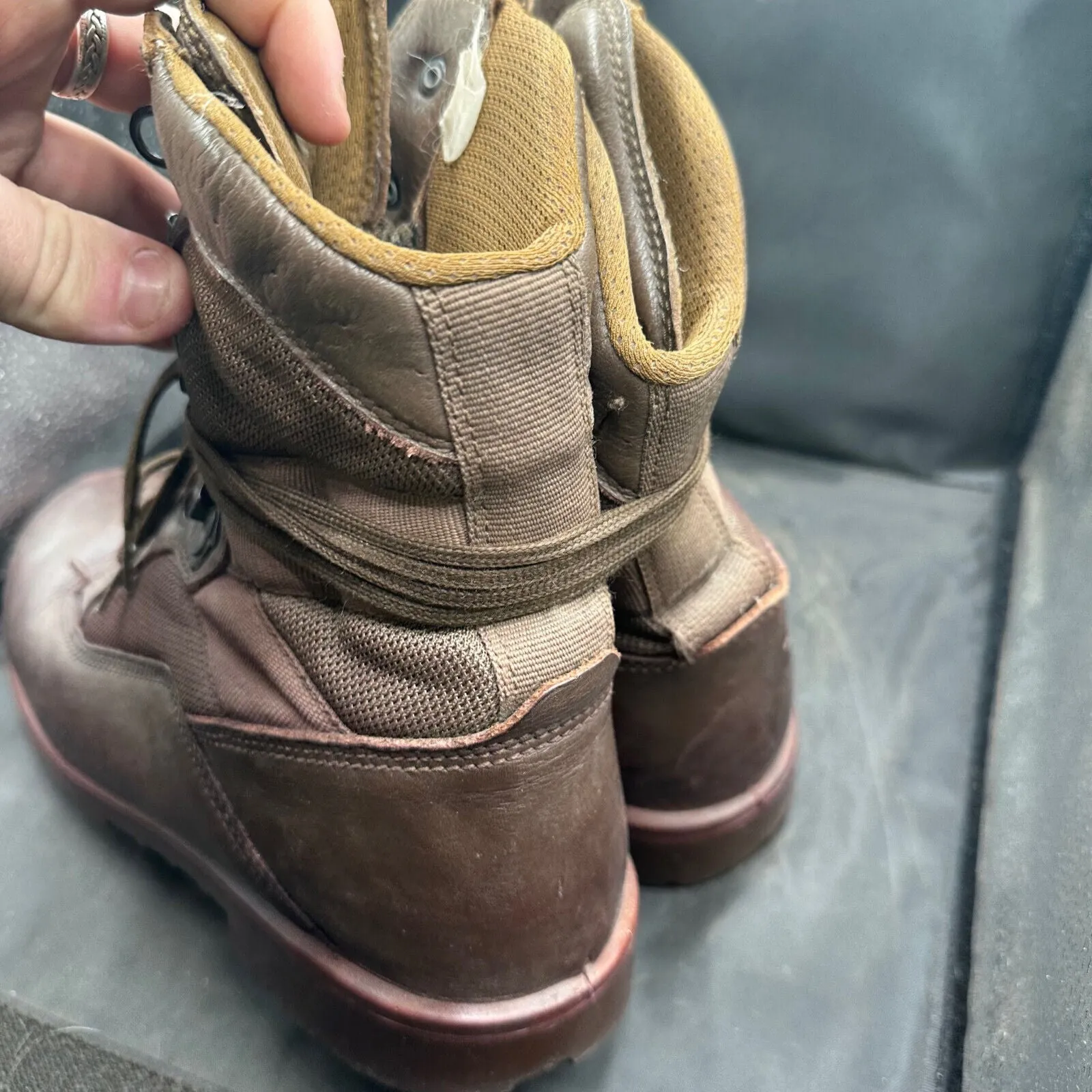 Army Brown Leather YDS Patrol Combat Boots - Size EU 42 - UK 8M