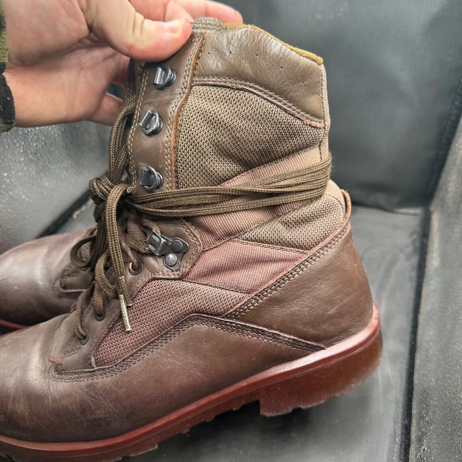 Army Brown Leather YDS Patrol Combat Boots - Size EU 42 - UK 8M