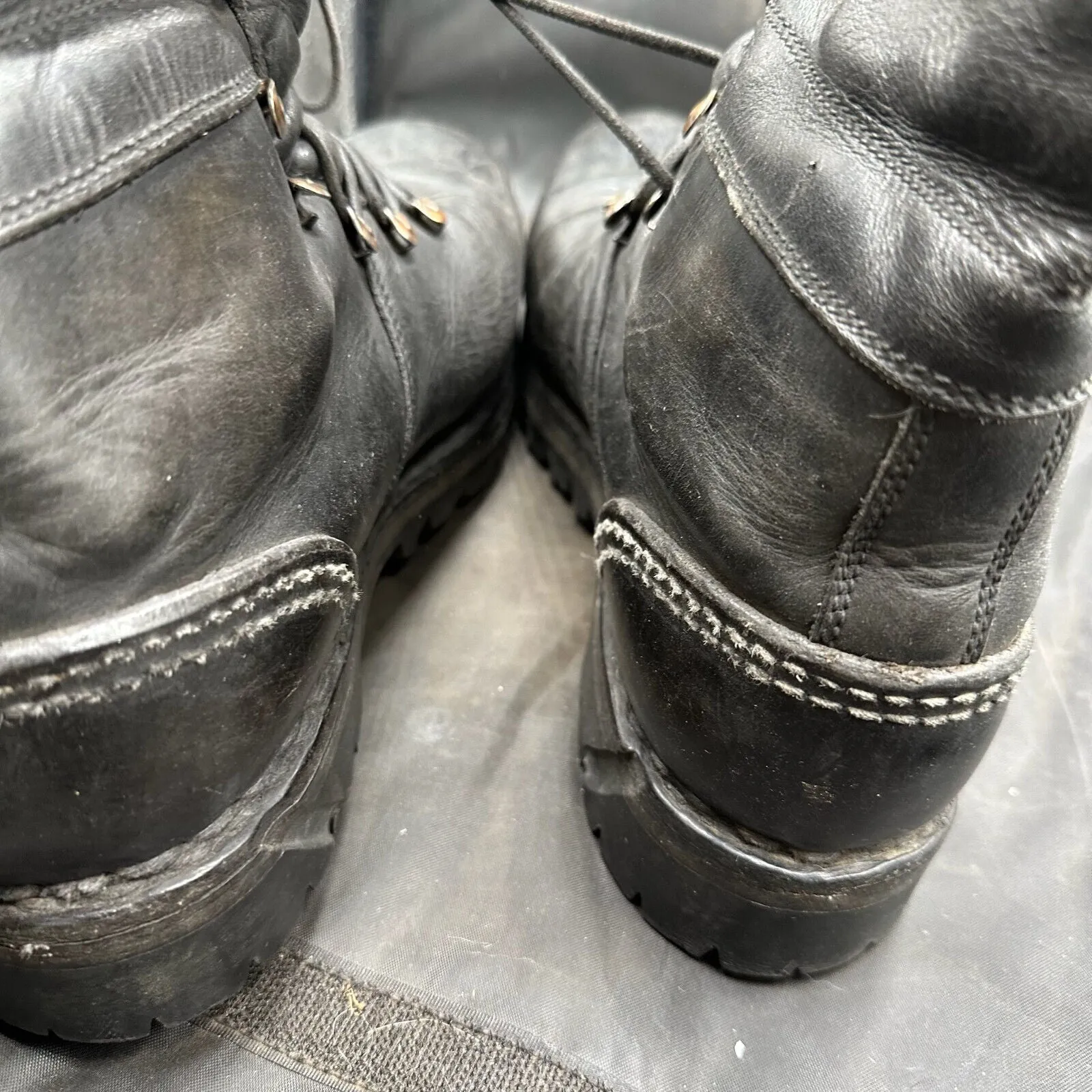 Austrian Army Black Leather Army Combat Boots - Size EU 42 - UK 8