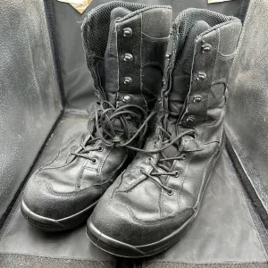 Austrian Army Black Leather High Top Combat Boots - Size EU 46 - UK 11