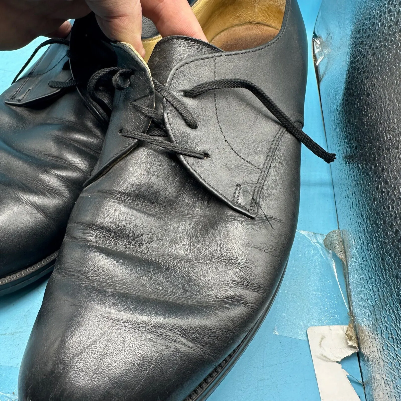 Austrian Army Black Leather Officers Dress Shoes - Size EU 47 - UK 12 - US 12.5
