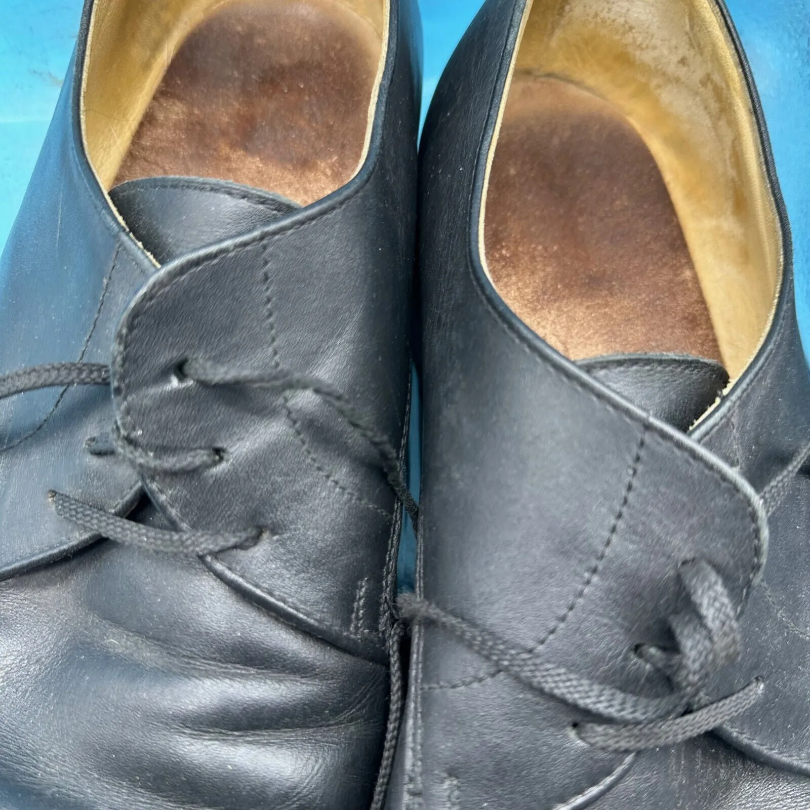 Austrian Army Black Leather Officers Dress Shoes - Size EU 47 - UK 12 - US 12.5