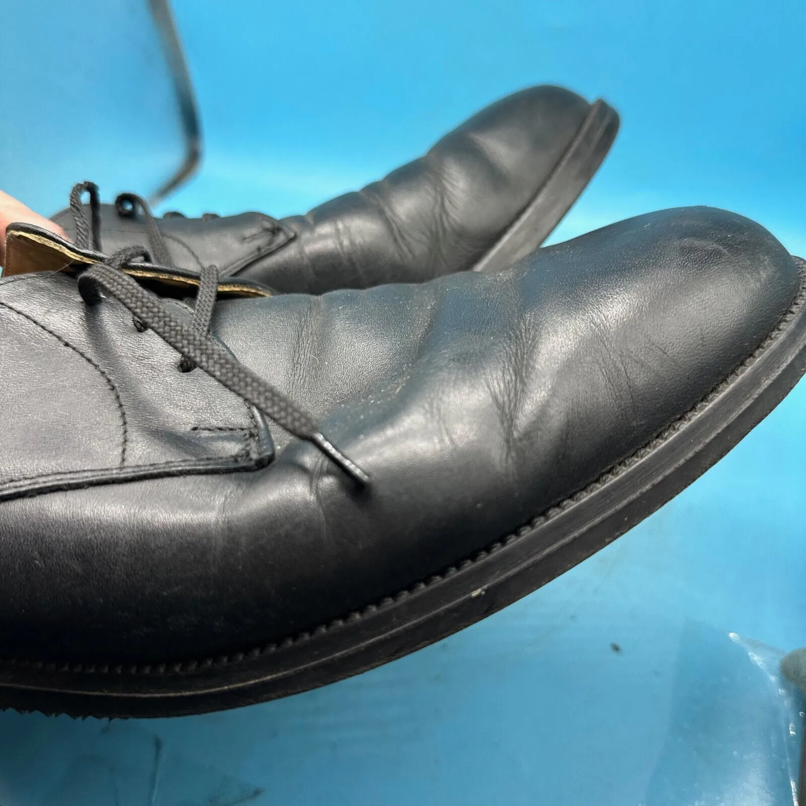 Austrian Army Black Leather Officers Dress Shoes - Size EU 47 - UK 12 - US 12.5
