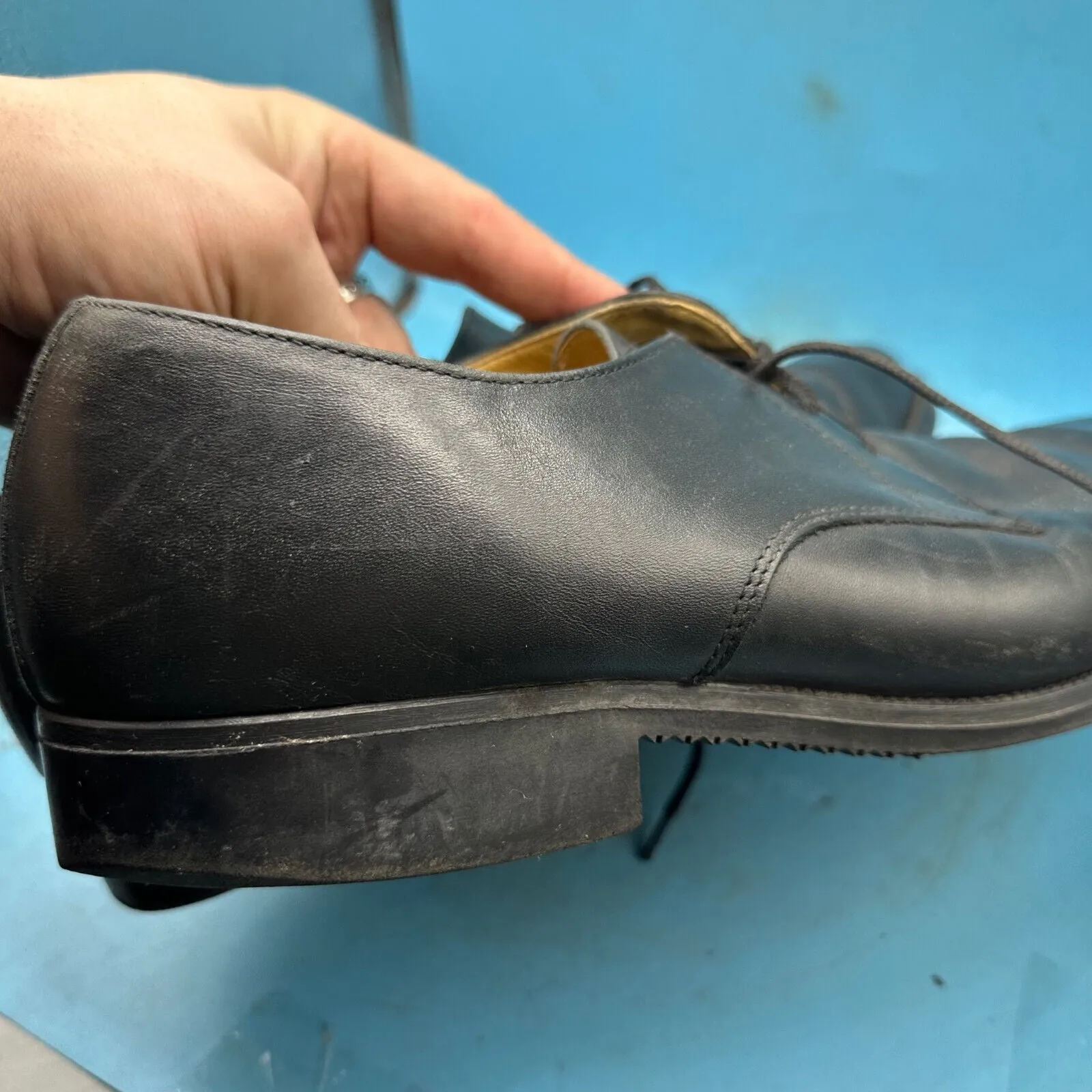 Austrian Army Black Leather Officers Dress Shoes - Size EU 47 - UK 12 - US 12.5