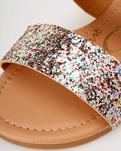 Bebe Glitter Leatherette Sandals