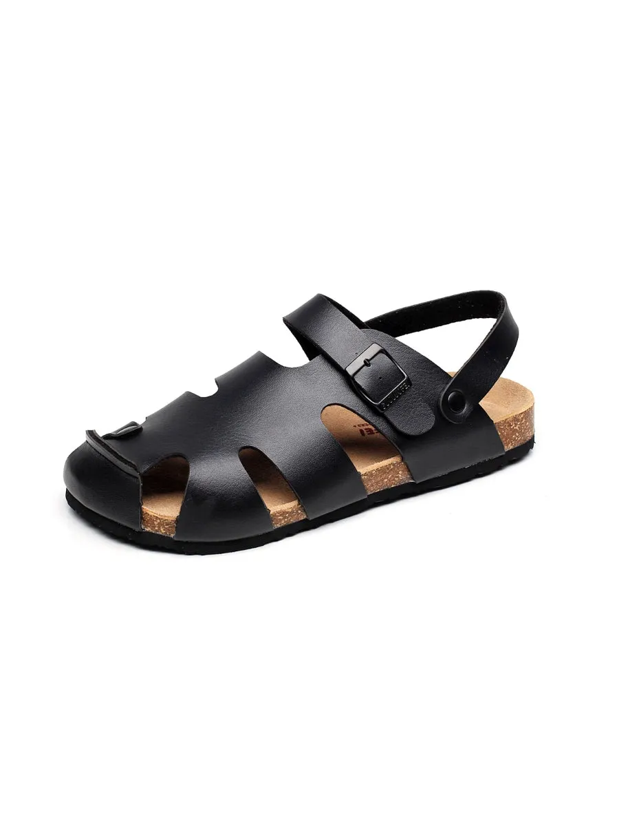 Black Cut Out Slingback Sandals