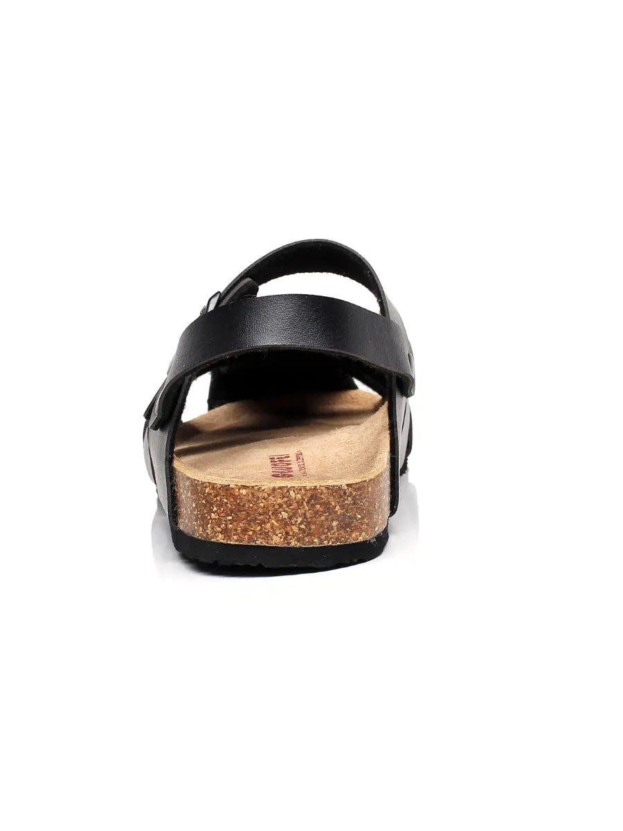 Black Cut Out Slingback Sandals