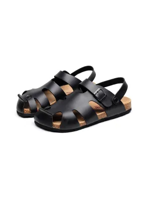 Black Cut Out Slingback Sandals