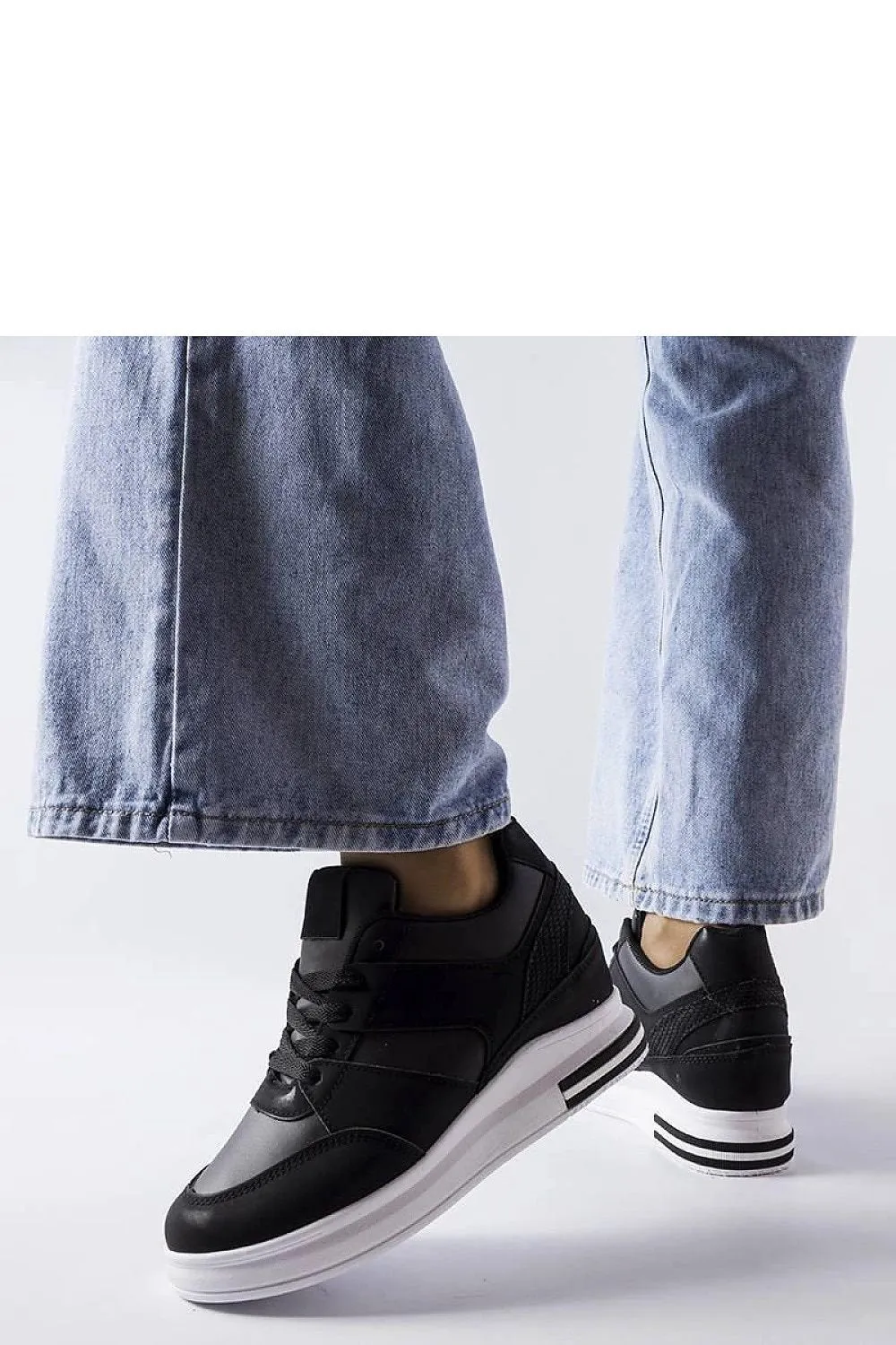 Black wedge sneakers
