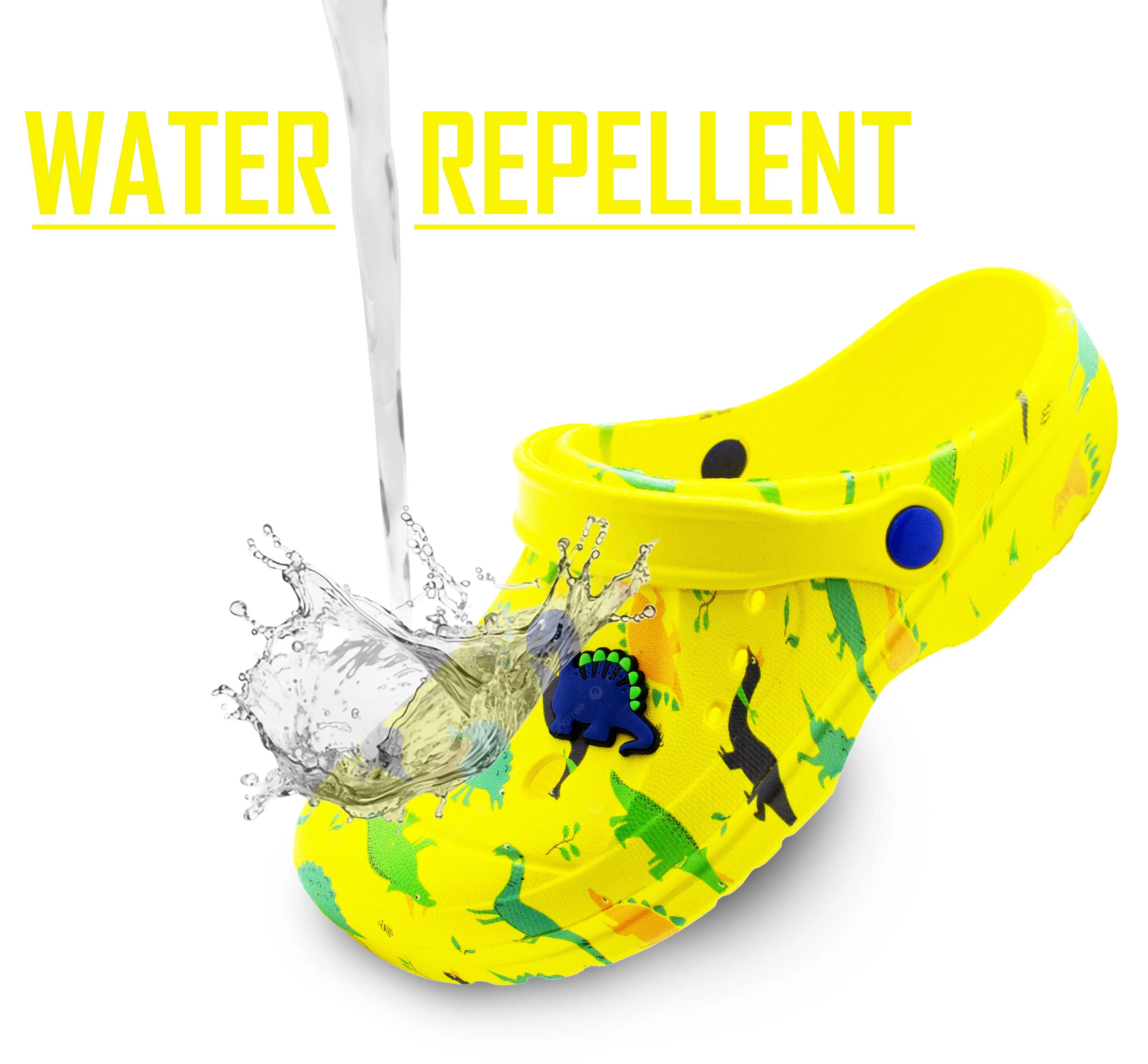 Boys Clogs Youth Lightweight EVA Adjustable Strap Dinosaur Sandals Breathable Slip On Beach Garden Clog Slipper Pool Leisure Water Shoe