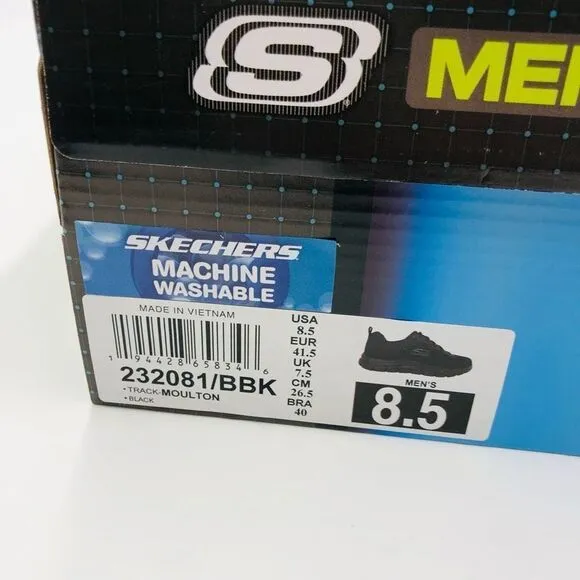 Brand New Skechers Sport Black Mountain‎ Track Sneakers Size 8.5 For Men