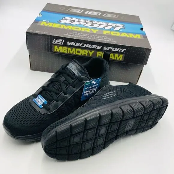 Brand New Skechers Sport Black Mountain‎ Track Sneakers Size 8.5 For Men