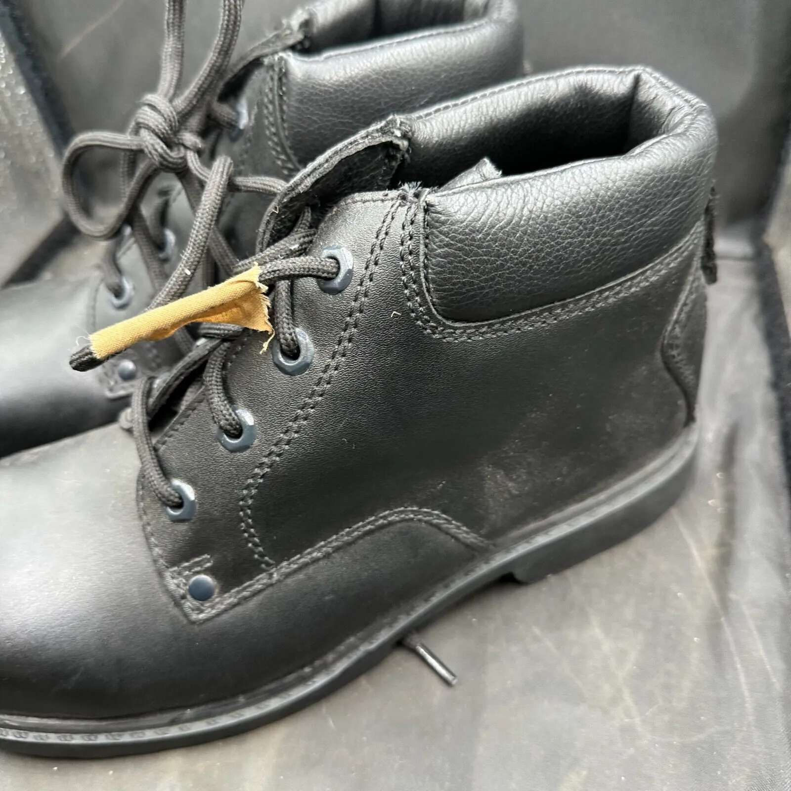 British Army Black Leather Army Combat Boots - Size UK 6M