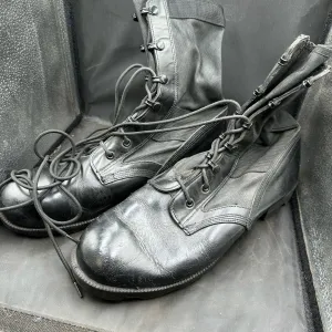 British Army Black Leather Army Combat Boots - Wellco - Size 10 1/2
