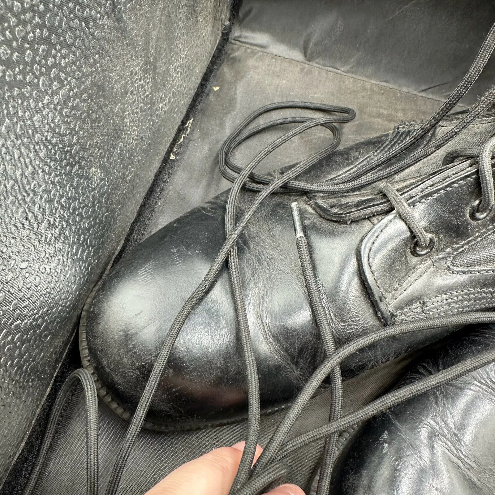 British Army Black Leather Army Combat Boots - Wellco - Size 10 1/2
