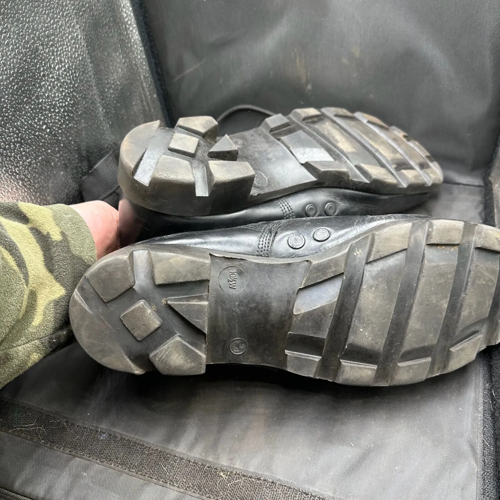 British Army Black Leather Army Combat Boots - Wellco - Size 10 1/2